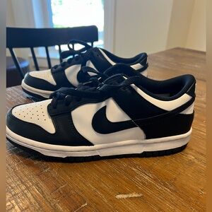 Like new Nike size 5.5 Y Black and White Dunks
